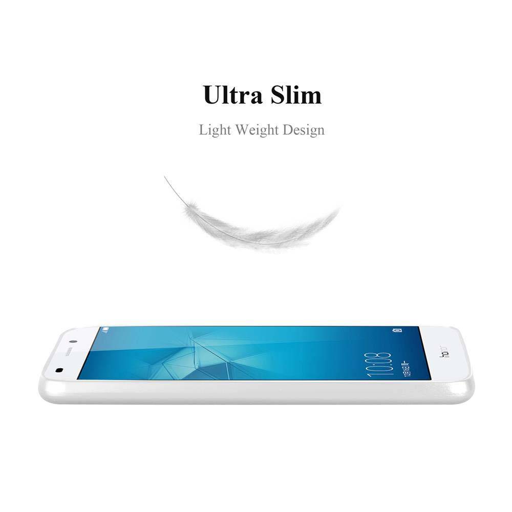 Cadorabo Schutzhülle für Honor 5C Hülle in Silber Handyhülle TPU Silikon Etui Cover Case