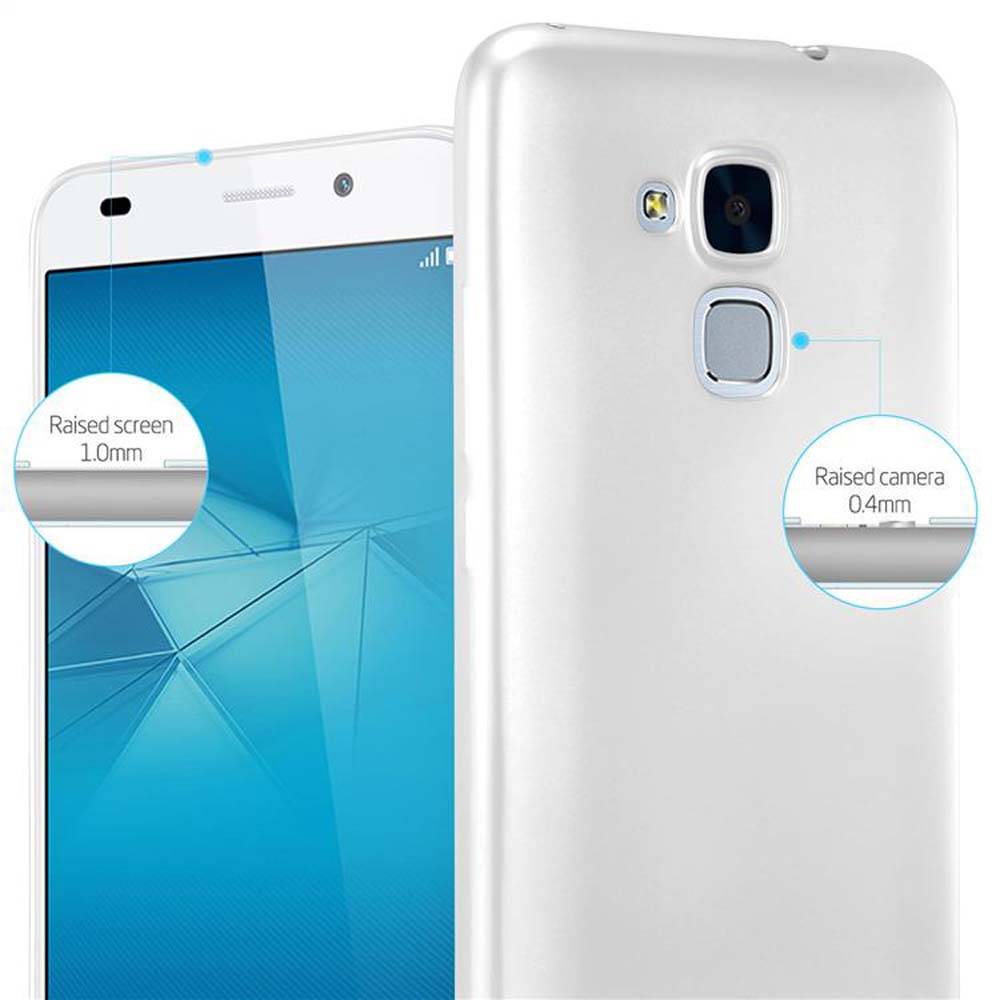 Cadorabo Schutzhülle für Honor 5C Hülle in Silber Handyhülle TPU Silikon Etui Cover Case
