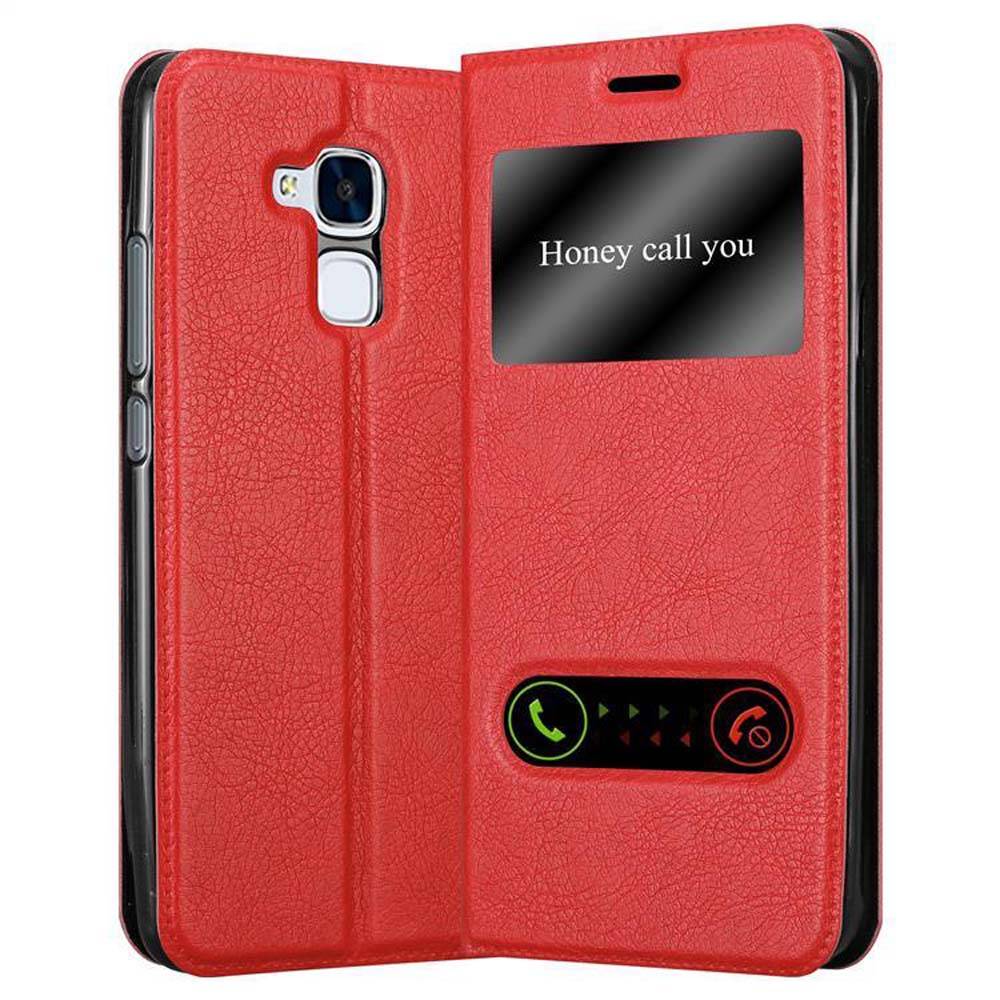 Cadorabo Schutzhülle für Honor 5C Hülle in Rot Handyhülle Book Case Cover Etui