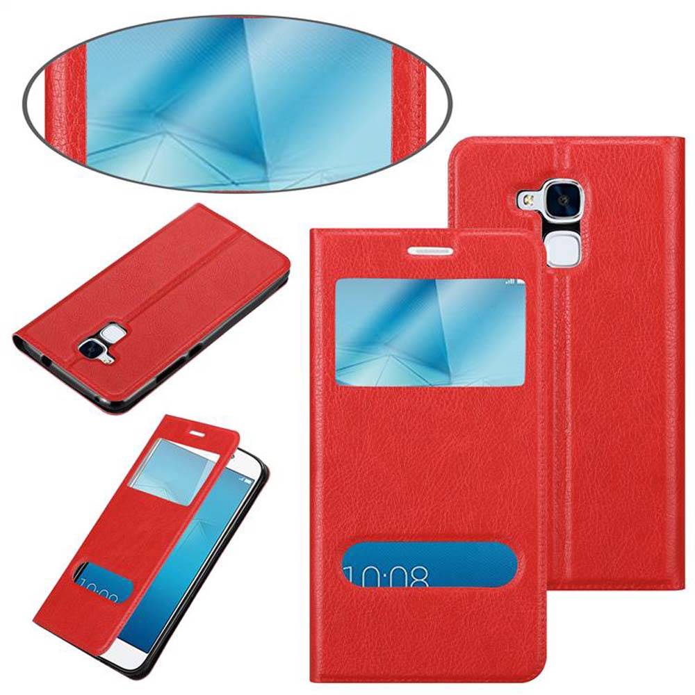 Cadorabo Schutzhülle für Honor 5C Hülle in Rot Handyhülle Book Case Cover Etui
