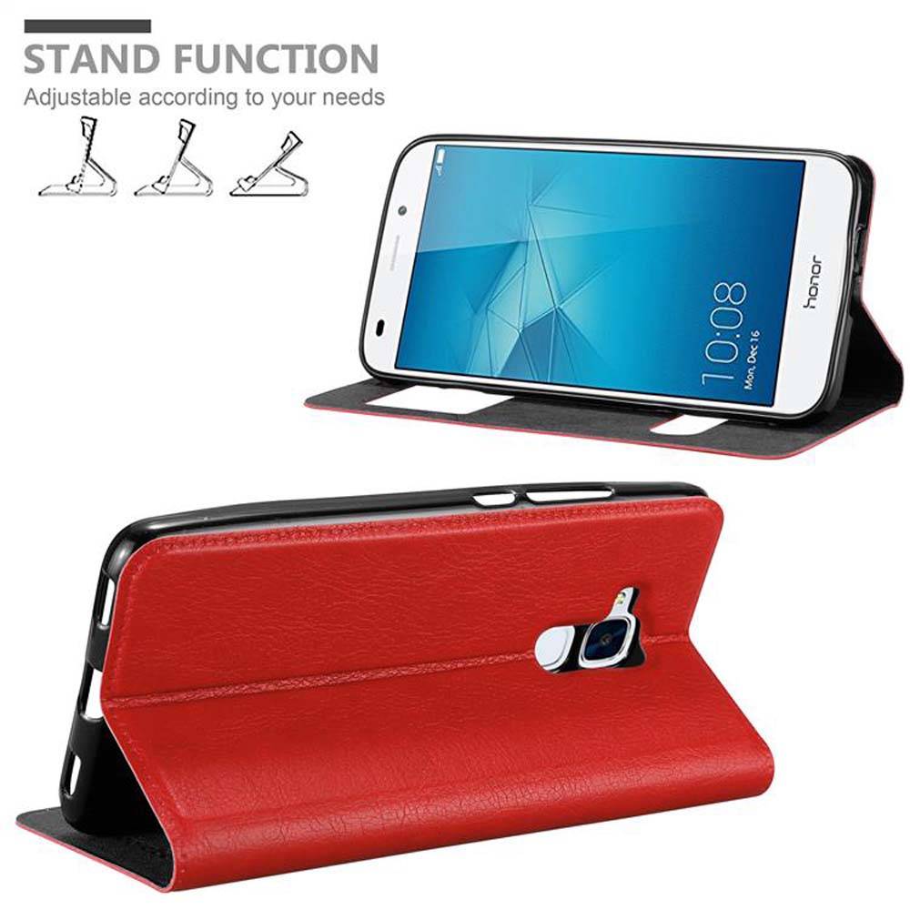 Cadorabo Schutzhülle für Honor 5C Hülle in Rot Handyhülle Book Case Cover Etui