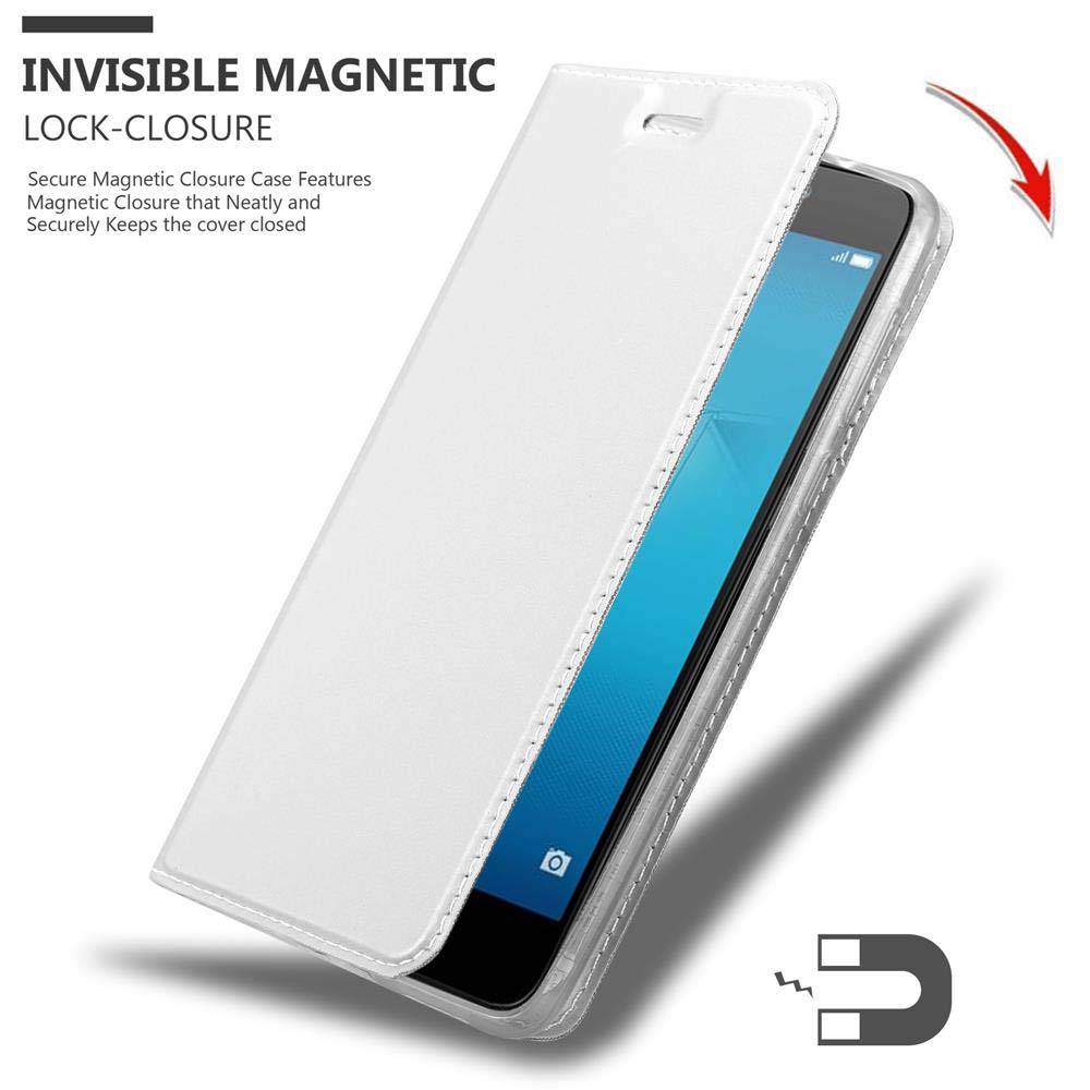 Cadorabo Handyhülle für Honor 5C Schutz Hülle in Silber Cover Etui Book Case Booklet