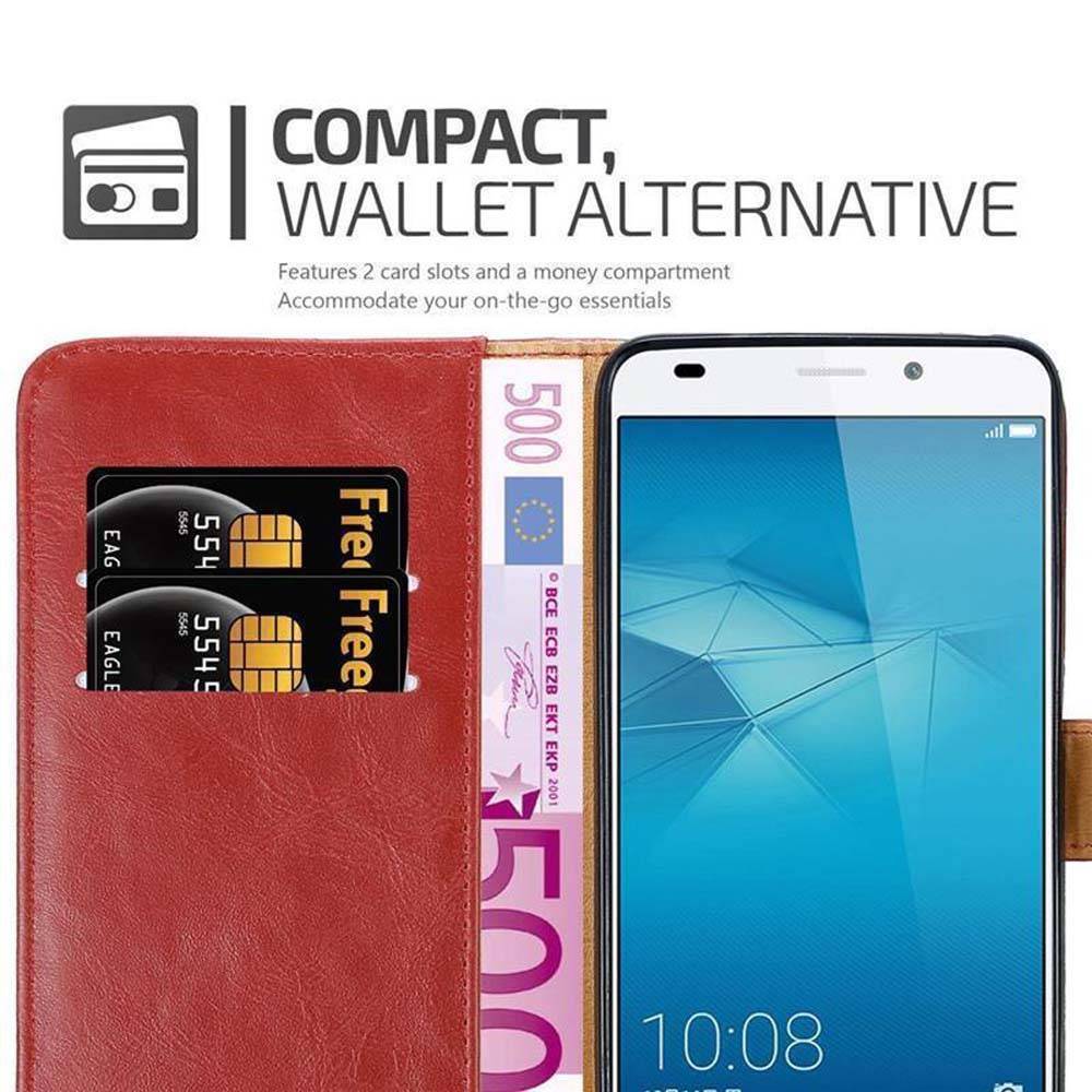 Cadorabo Hülle für Honor 5C Schutzhülle in Rot Handyhülle Book Tasche Case Etui Luxury