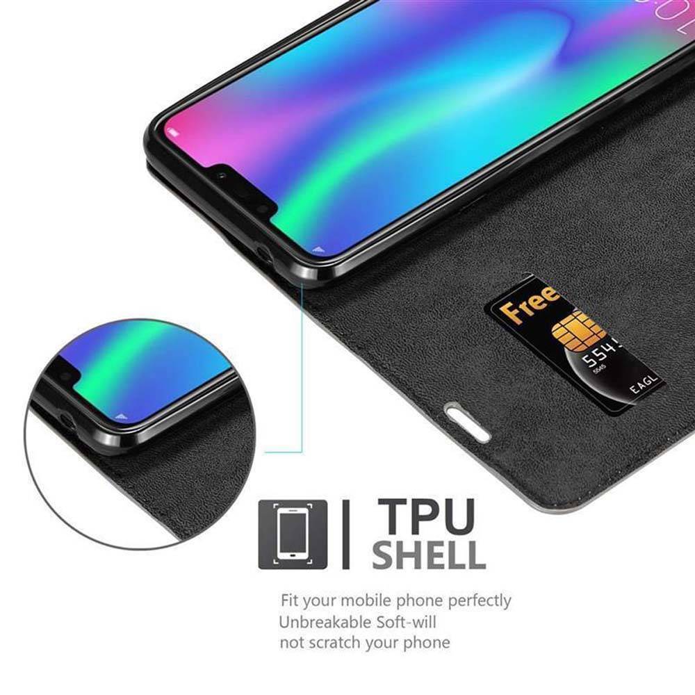 Cadorabo Hülle für Honor 8C Schutz Hülle in Braun Handyhülle Etui Case Cover Magnetverschluss