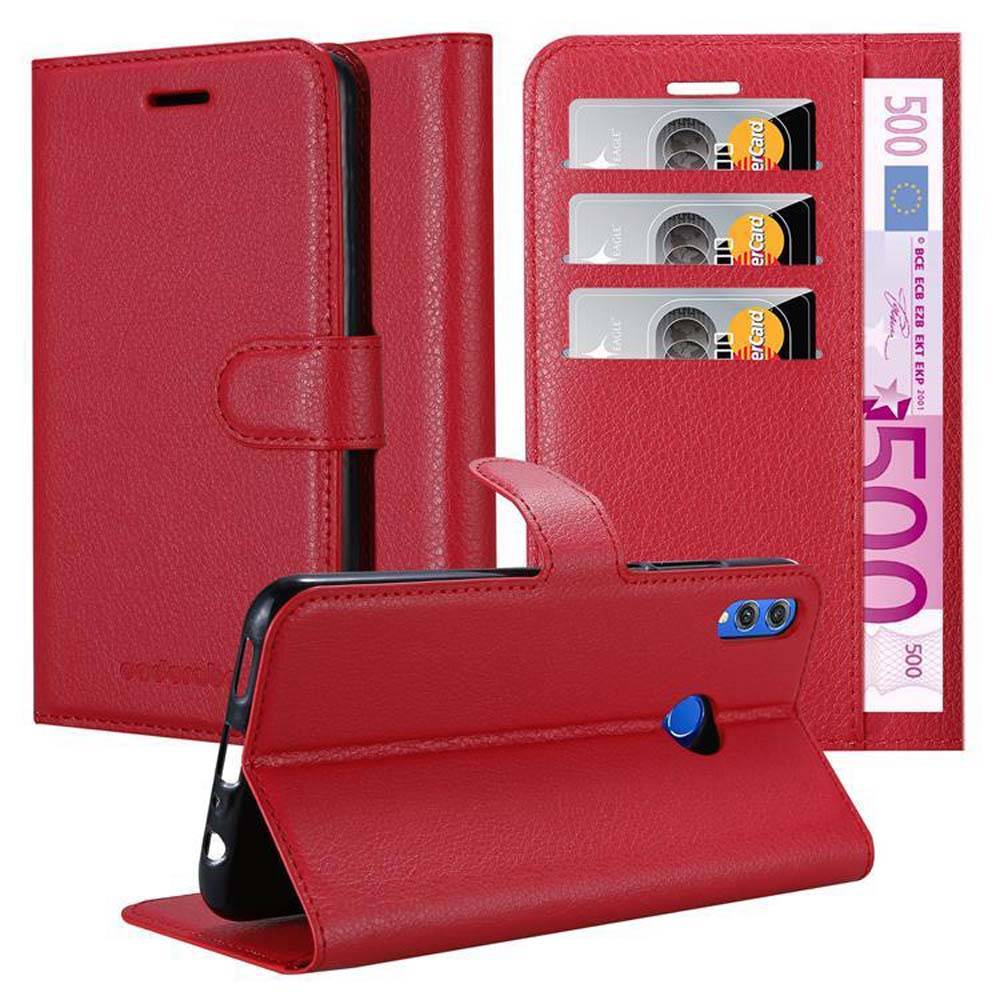 Cadorabo Hülle für Honor 8X Schutz Hülle in Rot Handyhülle Etui Case Cover Magnetverschluss