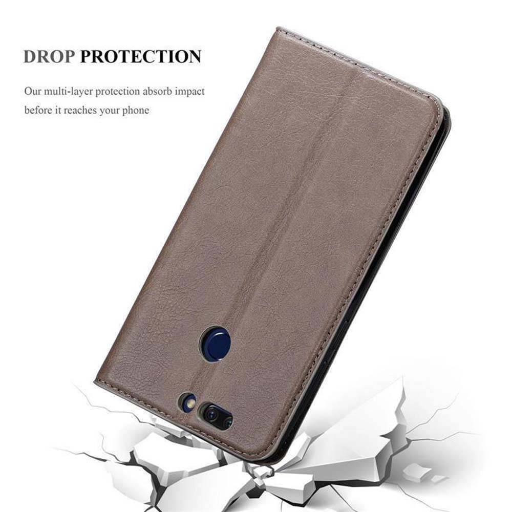 Cadorabo Hülle für Honor V9 Schutz Hülle in Braun Handyhülle Etui Case Cover Magnetverschluss