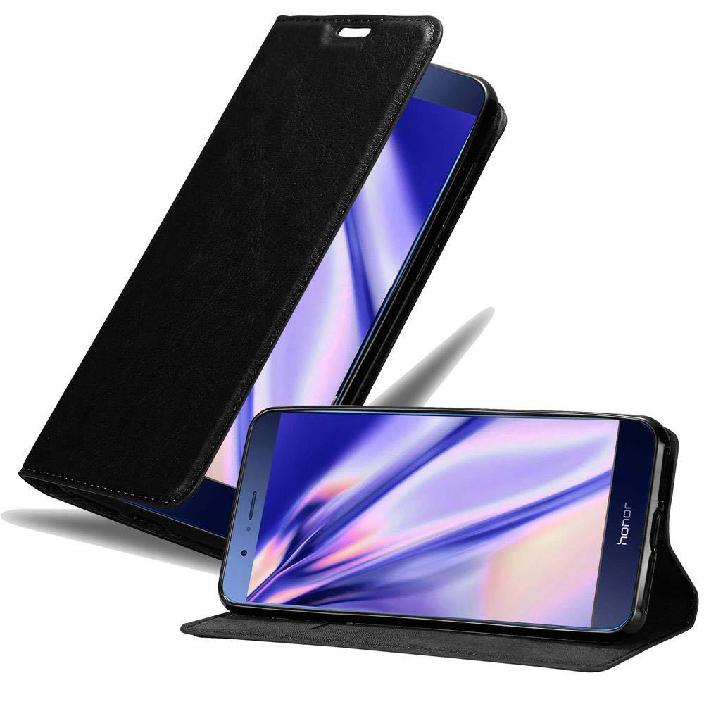 Cadorabo Hülle für Honor V9 Schutz Hülle in Schwarz Handyhülle Etui Case Cover Magnetverschluss