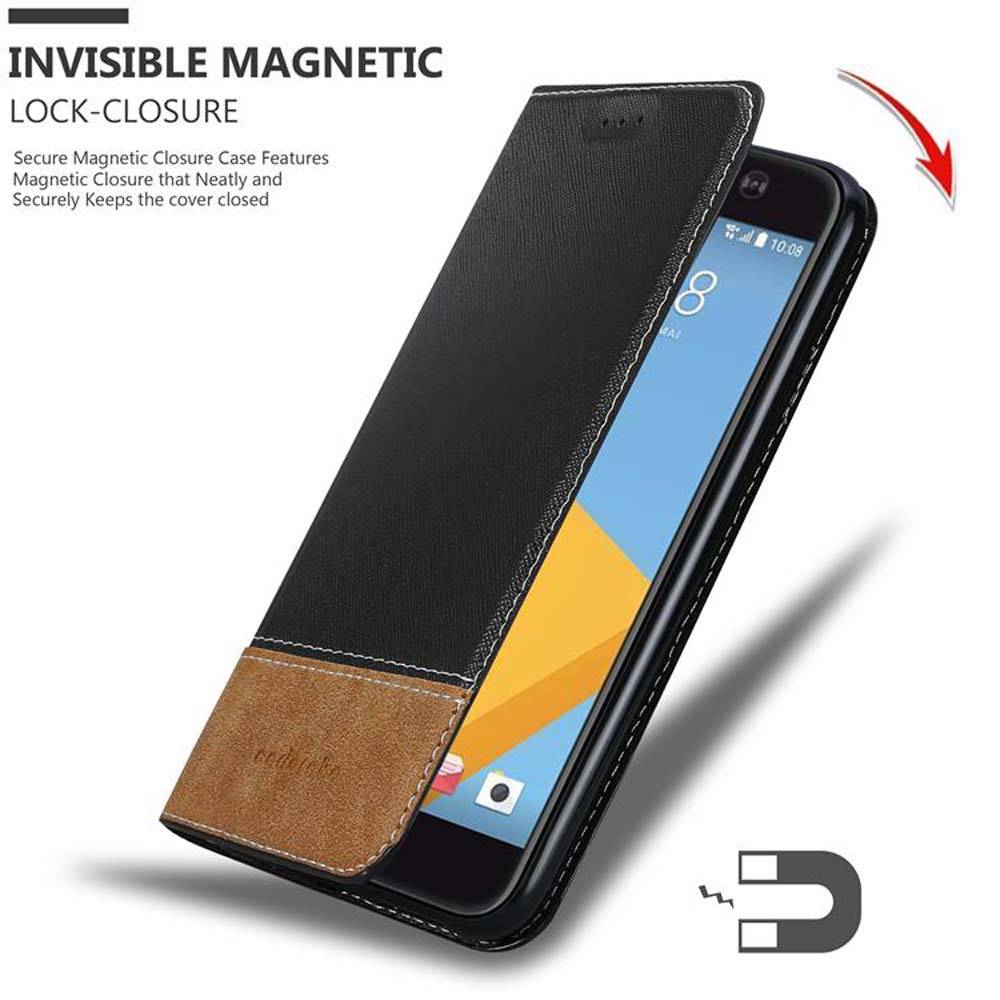 Cadorabo Hülle für HTC ONE M10 Schutzhülle in Schwarz SHandyhülle Book Case Etui Kunstleder