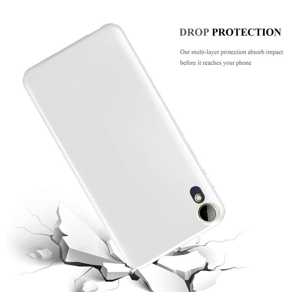 Cadorabo Hülle für HTC Desire 10 LIFESTYLE / Desire 825 Schutzhülle in Silber Hard Case Handy Hülle Etui