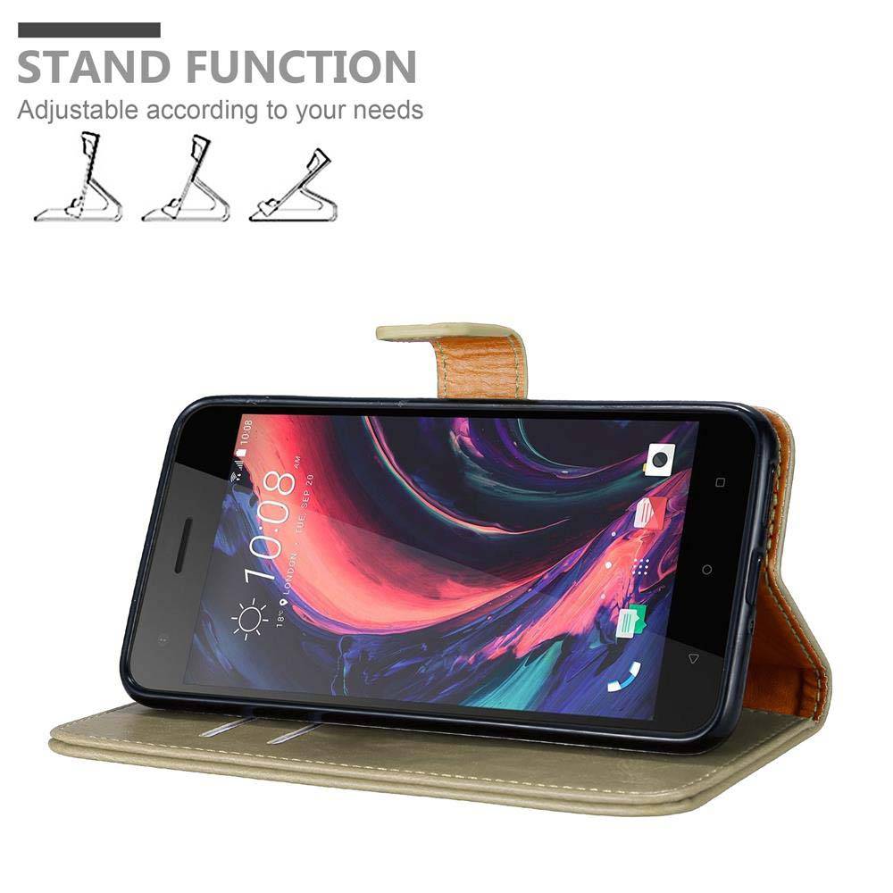 Cadorabo Hülle für HTC Desire 10 PRO Schutzhülle in Braun Handyhülle Book Tasche Case Etui Luxury