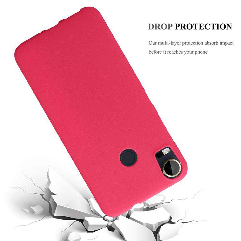 Cadorabo Schutzhülle für HTC Desire 10 PRO Hülle in Rot Handyhülle TPU Etui Cover Case