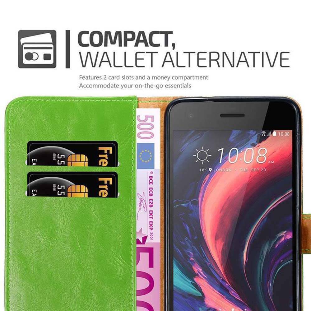 Cadorabo Hülle für HTC Desire 10 PRO Schutzhülle in Grün Handyhülle Book Tasche Case Etui Luxury