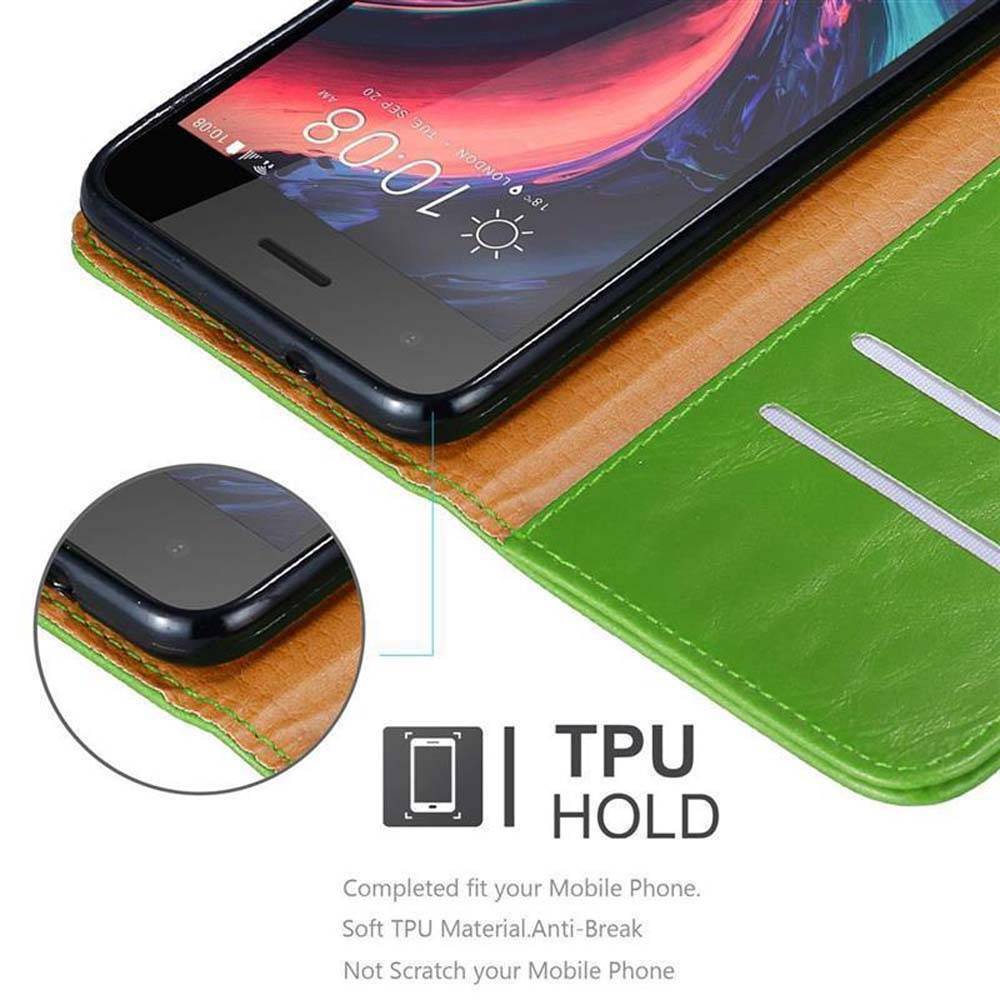 Cadorabo Hülle für HTC Desire 10 PRO Schutzhülle in Grün Handyhülle Book Tasche Case Etui Luxury