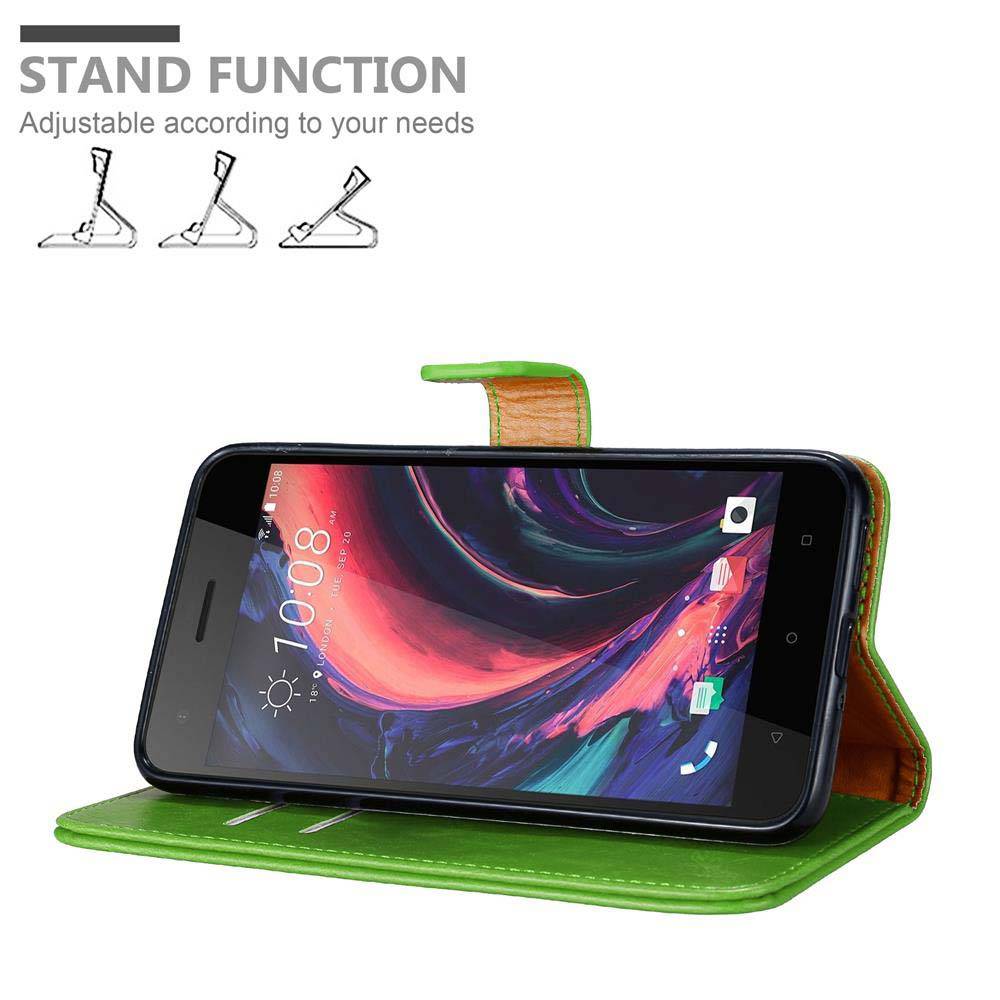 Cadorabo Hülle für HTC Desire 10 PRO Schutzhülle in Grün Handyhülle Book Tasche Case Etui Luxury