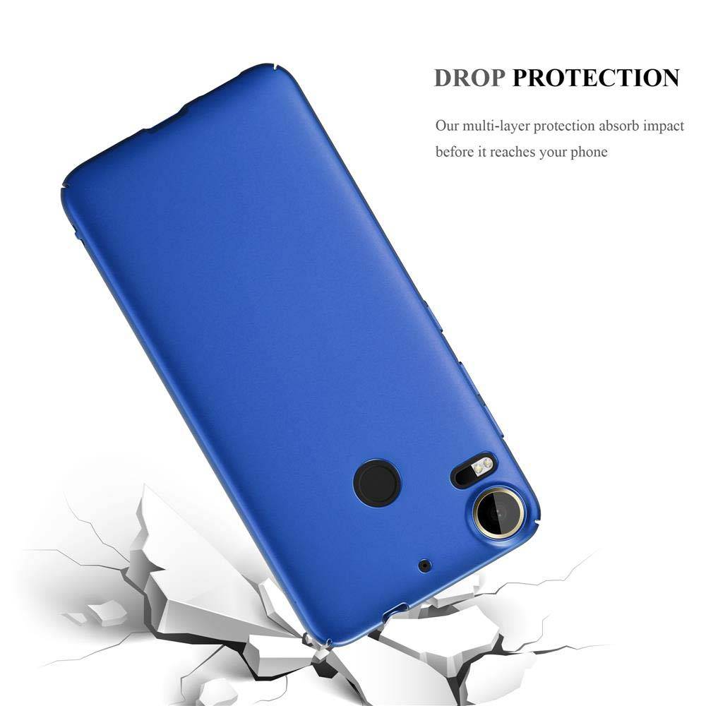 Cadorabo Hülle für HTC Desire 10 PRO Schutzhülle in Blau Hard Case Handy Hülle Etui