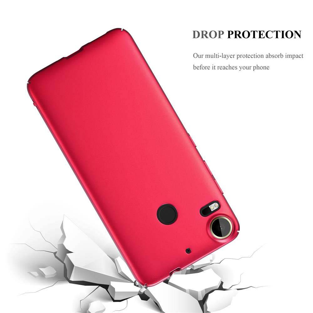 Cadorabo Hülle für HTC Desire 10 PRO Schutzhülle in Rot Hard Case Handy Hülle Etui