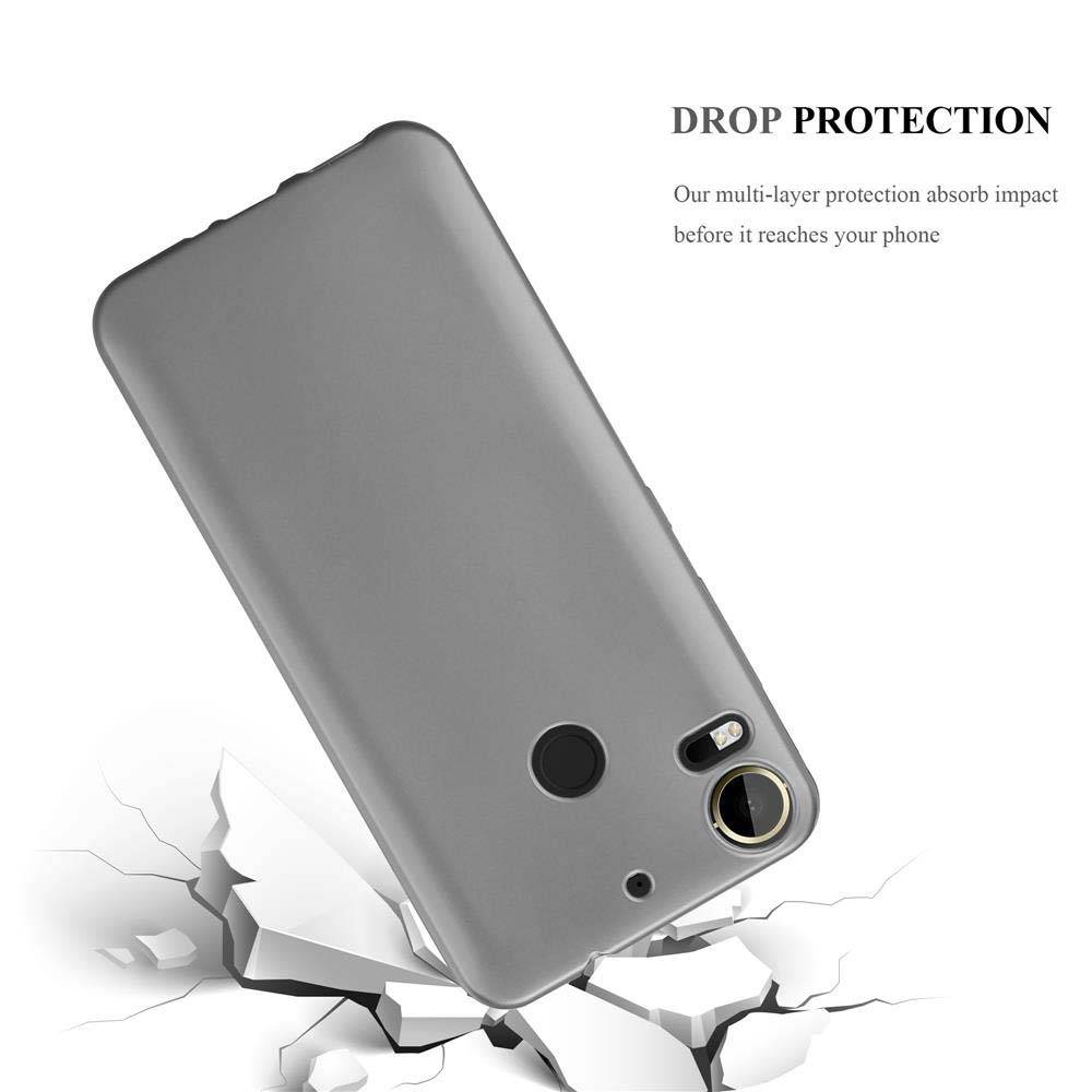 Cadorabo Schutzhülle für HTC Desire 10 PRO Hülle in Grau Handyhülle TPU Silikon Etui Cover Case