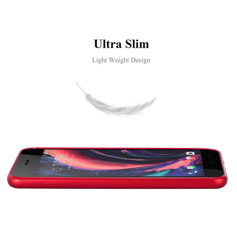 Cadorabo Schutzhülle für HTC Desire 10 PRO Hülle in Rot Handyhülle TPU Silikon Etui Cover Case