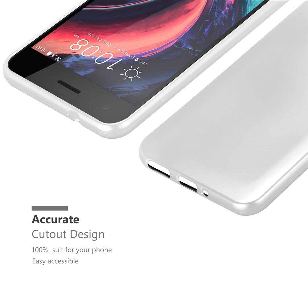 Cadorabo Schutzhülle für HTC Desire 10 PRO Hülle in Silber Handyhülle TPU Silikon Etui Cover Case