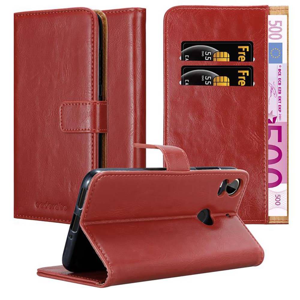 Cadorabo Hülle für HTC Desire 10 PRO Schutzhülle in Rot Handyhülle Book Tasche Case Etui Luxury