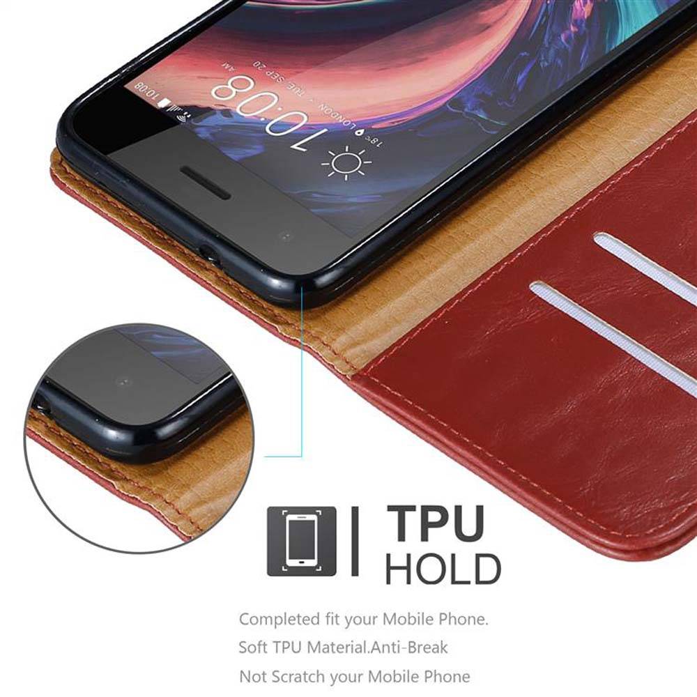 Cadorabo Hülle für HTC Desire 10 PRO Schutzhülle in Rot Handyhülle Book Tasche Case Etui Luxury