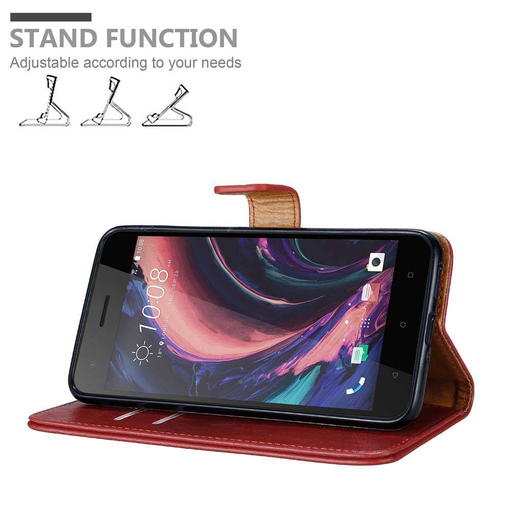 Cadorabo Hülle für HTC Desire 10 PRO Schutzhülle in Rot Handyhülle Book Tasche Case Etui Luxury