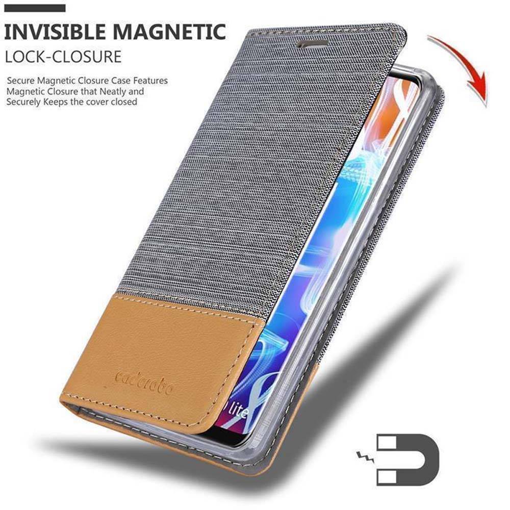 Cadorabo Hülle für Huawei MATE 20 LITE Schutzhülle in Grau Handy Hülle Etui Book Case Cover