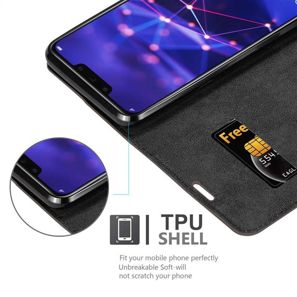 Cadorabo Hülle für Huawei MATE 20 LITE Schutz Hülle in Braun Handyhülle Etui Case Cover Magnetverschluss