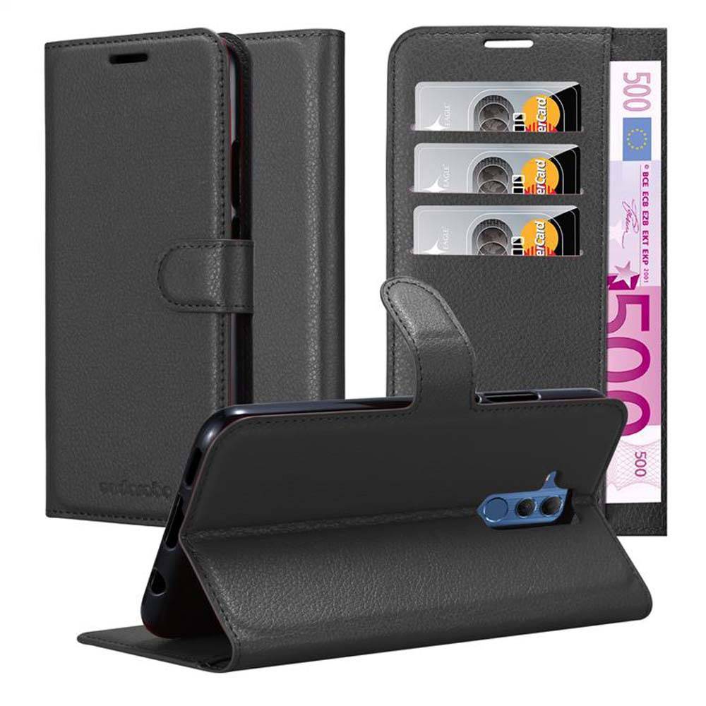 Cadorabo Hülle für Huawei MATE 20 LITE Schutz Hülle in Schwarz Handyhülle Etui Case Cover Magnetverschluss
