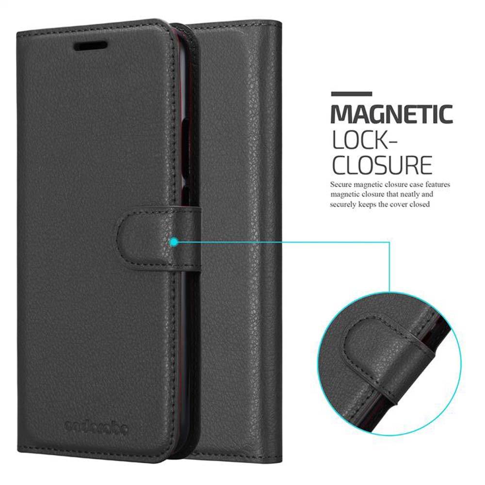 Cadorabo Hülle für Huawei MATE 20 LITE Schutz Hülle in Schwarz Handyhülle Etui Case Cover Magnetverschluss