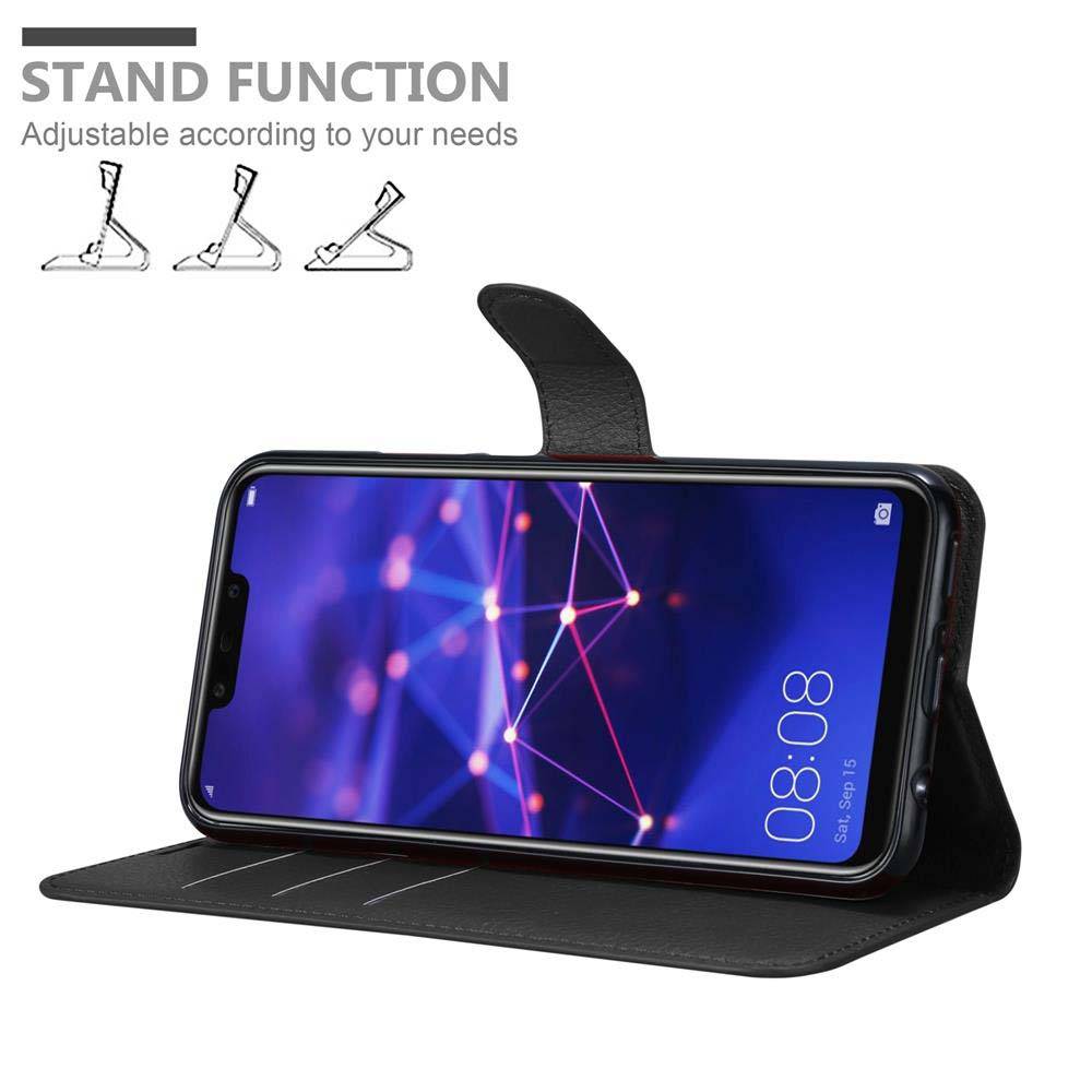 Cadorabo Hülle für Huawei MATE 20 LITE Schutz Hülle in Schwarz Handyhülle Etui Case Cover Magnetverschluss