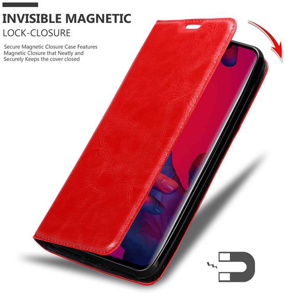 Cadorabo Hülle für Huawei MATE 20 PRO Schutz Hülle in Rot Handyhülle Etui Case Cover Magnetverschluss