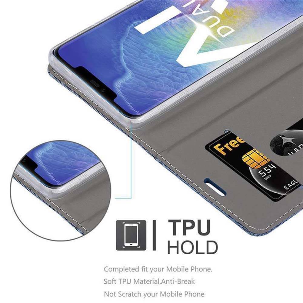 Cadorabo Hülle für Huawei MATE 20 PRO Schutzhülle in Blau Handy Hülle Etui Book Case Cover