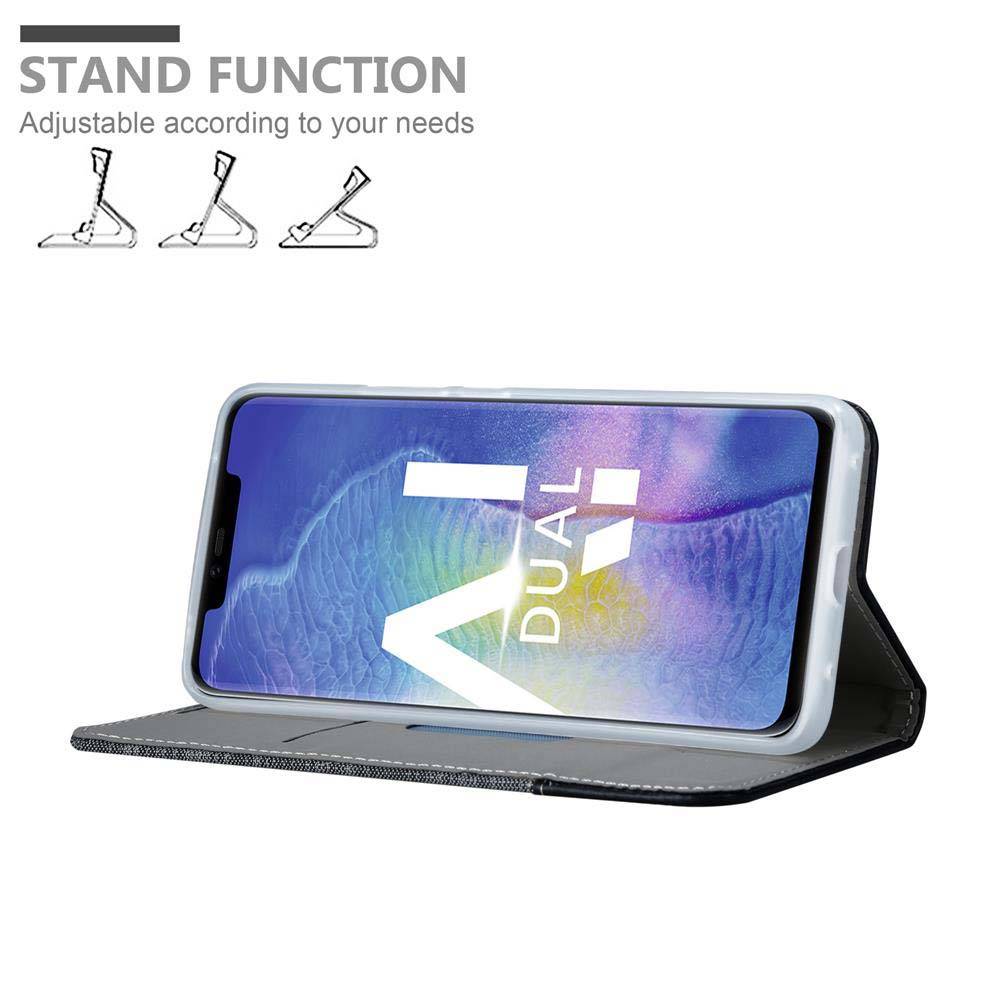Cadorabo Hülle für Huawei MATE 20 PRO Schutzhülle in Grau Handy Hülle Etui Book Case Cover