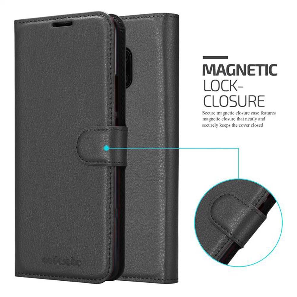 Cadorabo Hülle für Huawei MATE 20 PRO Schutz Hülle in Schwarz Handyhülle Etui Case Cover Magnetverschluss