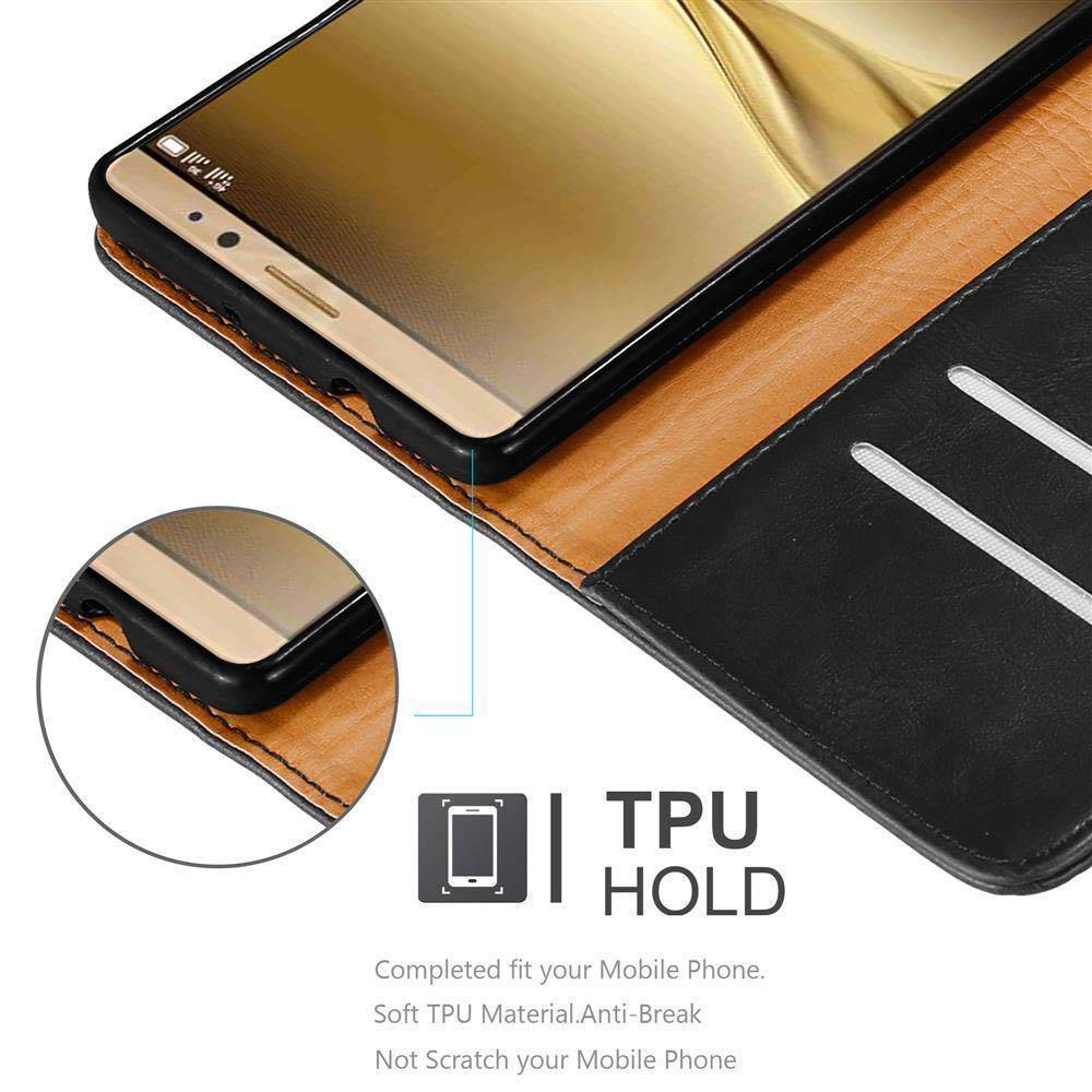 Cadorabo Hülle für Huawei MATE 8 Schutzhülle in Schwarz Handyhülle Book Tasche Case Etui Luxury