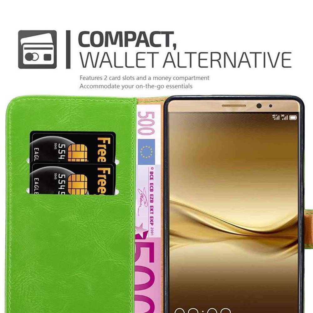 Cadorabo Hülle für Huawei MATE 8 Schutzhülle in Grün Handyhülle Book Tasche Case Etui Luxury