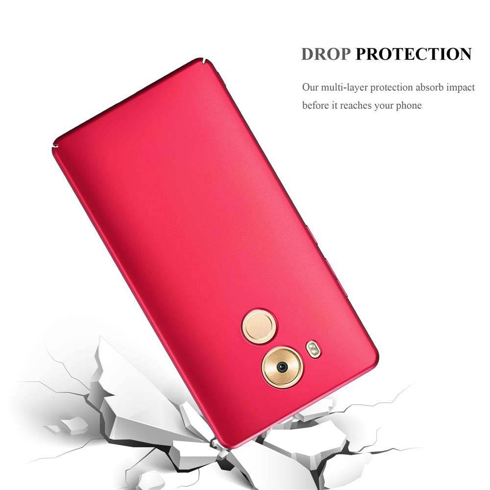 Cadorabo Hülle für Huawei MATE 8 Schutzhülle in Rot Hard Case Handy Hülle Etui