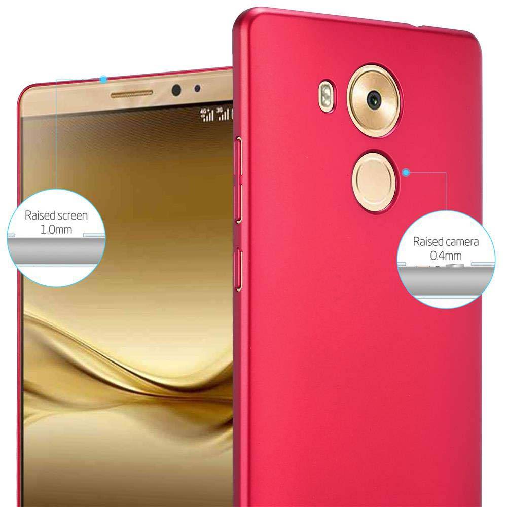 Cadorabo Hülle für Huawei MATE 8 Schutzhülle in Rot Hard Case Handy Hülle Etui