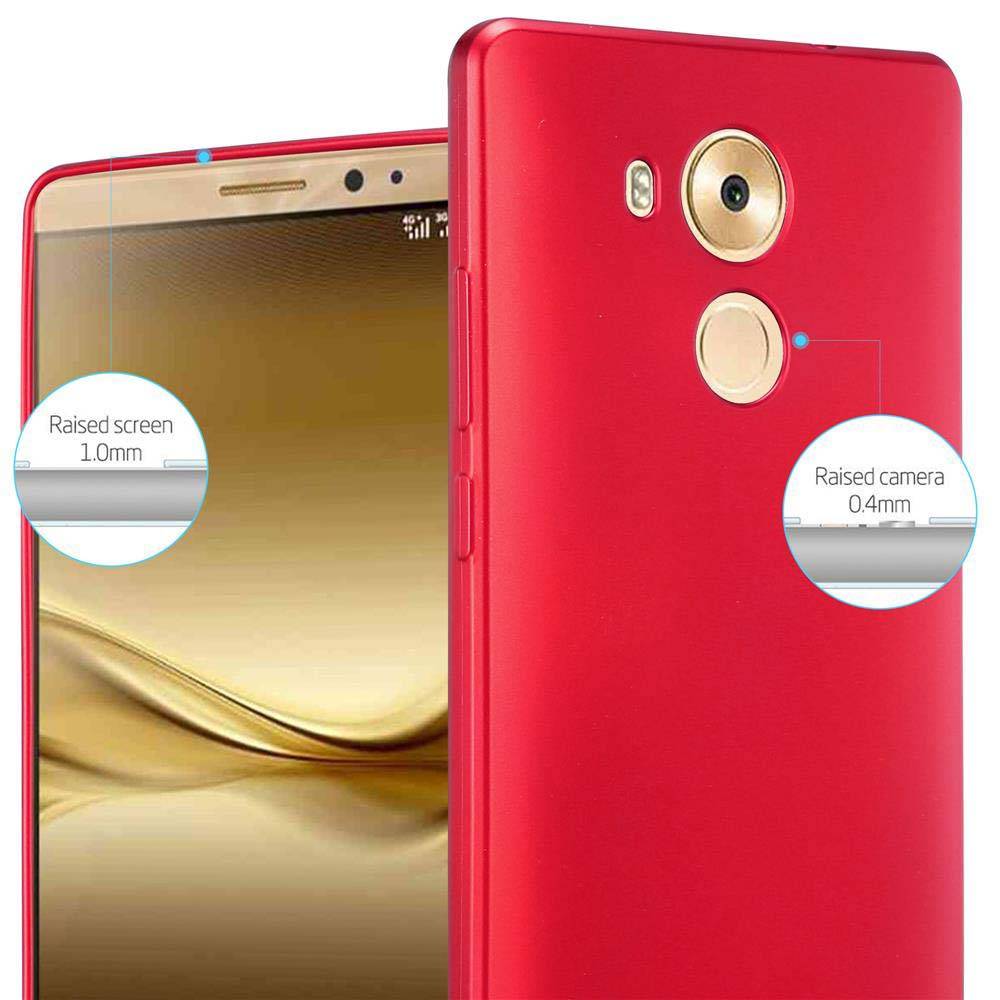 Cadorabo Schutzhülle für Huawei MATE 8 Hülle in Rot Handyhülle TPU Silikon Etui Cover Case
