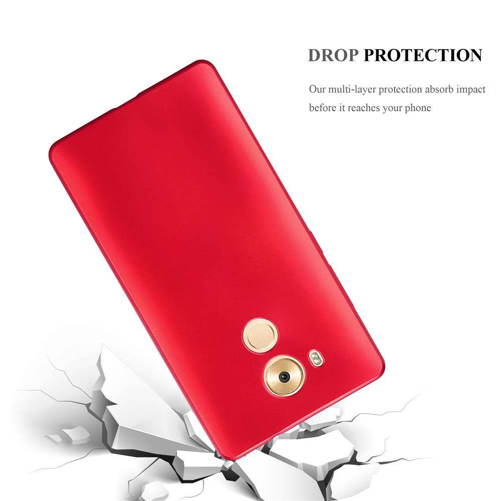 Cadorabo Schutzhülle für Huawei MATE 8 Hülle in Rot Handyhülle TPU Silikon Etui Cover Case