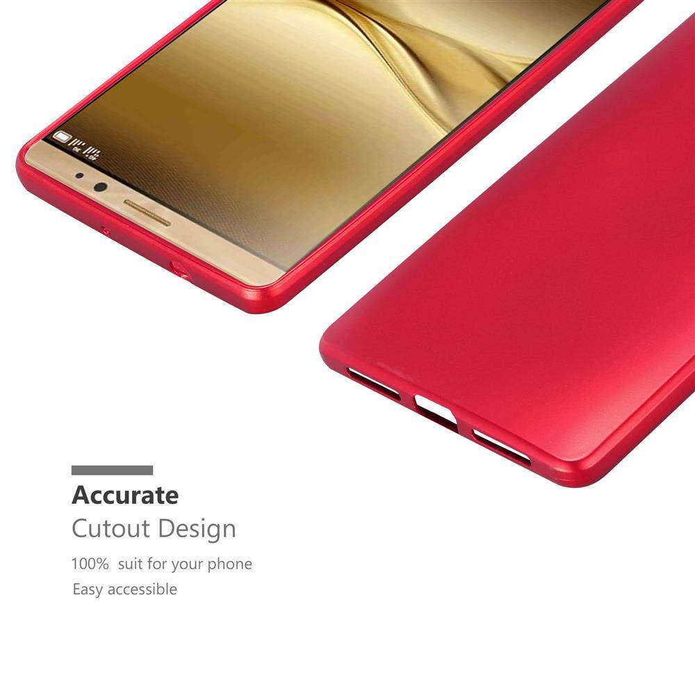 Cadorabo Schutzhülle für Huawei MATE 8 Hülle in Rot Handyhülle TPU Silikon Etui Cover Case