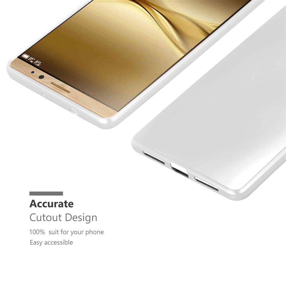Cadorabo Schutzhülle für Huawei MATE 8 Hülle in Silber Handyhülle TPU Silikon Etui Cover Case