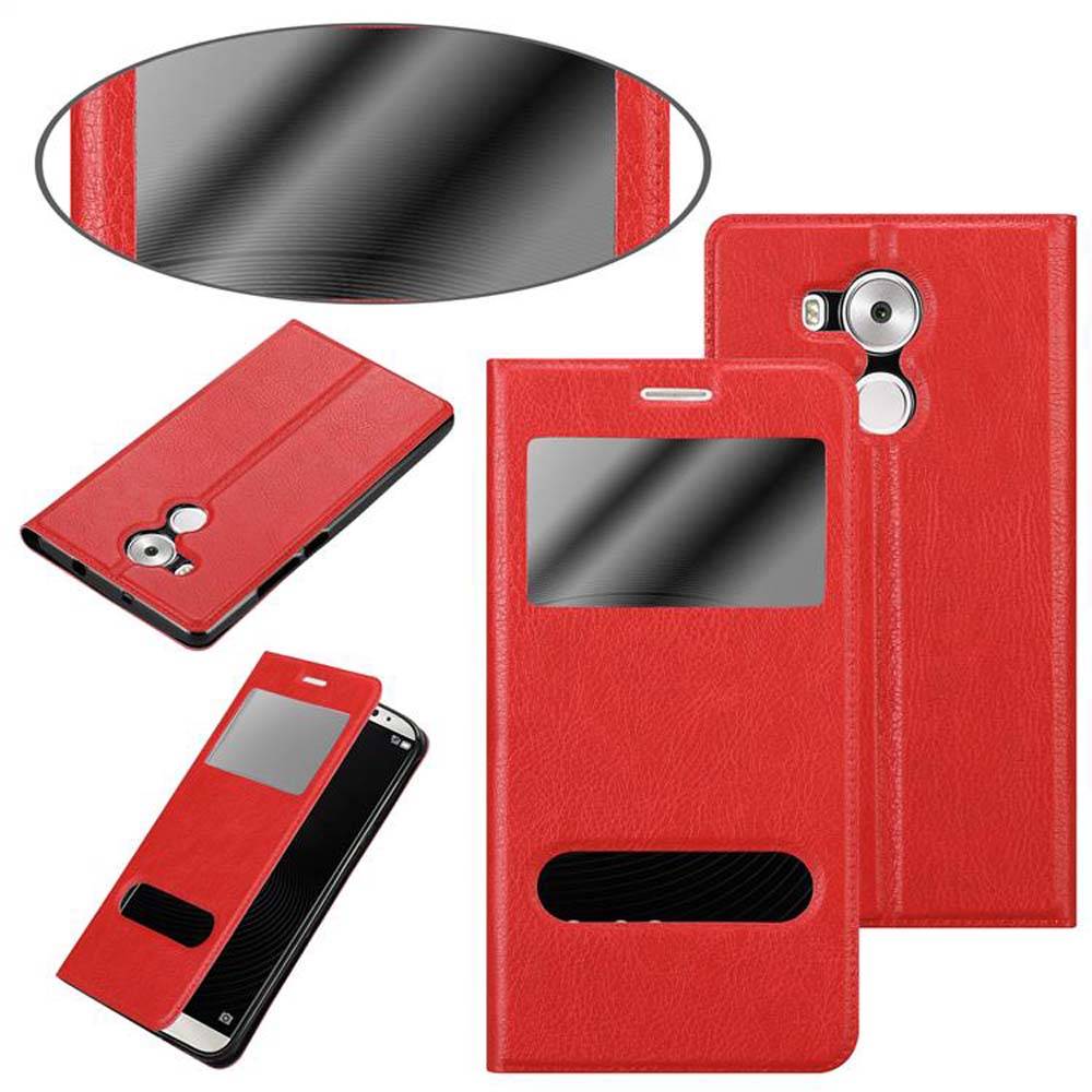 Cadorabo Schutzhülle für Huawei MATE 8 Hülle in Rot Handyhülle Book Case Cover Etui