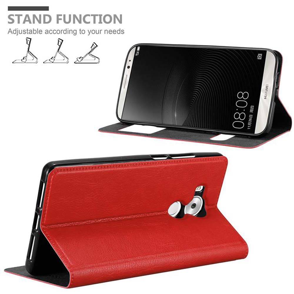 Cadorabo Schutzhülle für Huawei MATE 8 Hülle in Rot Handyhülle Book Case Cover Etui