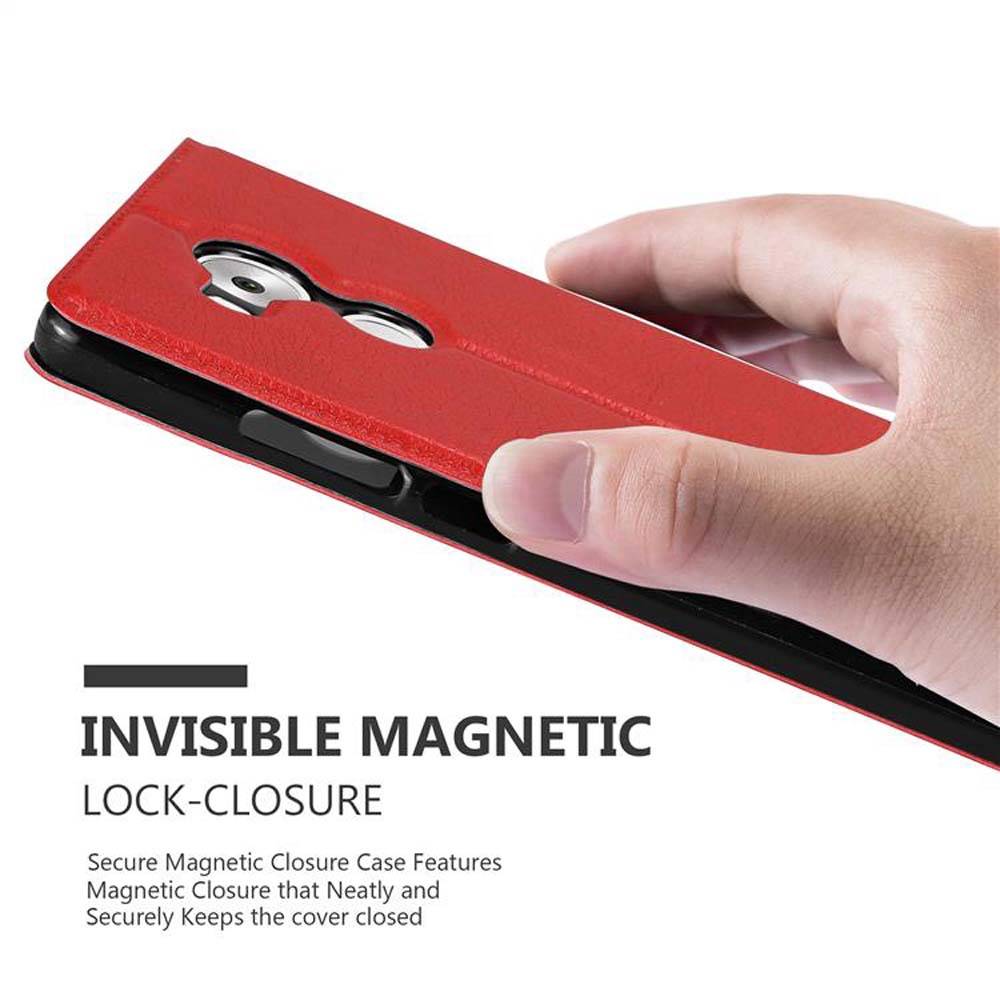 Cadorabo Schutzhülle für Huawei MATE 8 Hülle in Rot Handyhülle Book Case Cover Etui