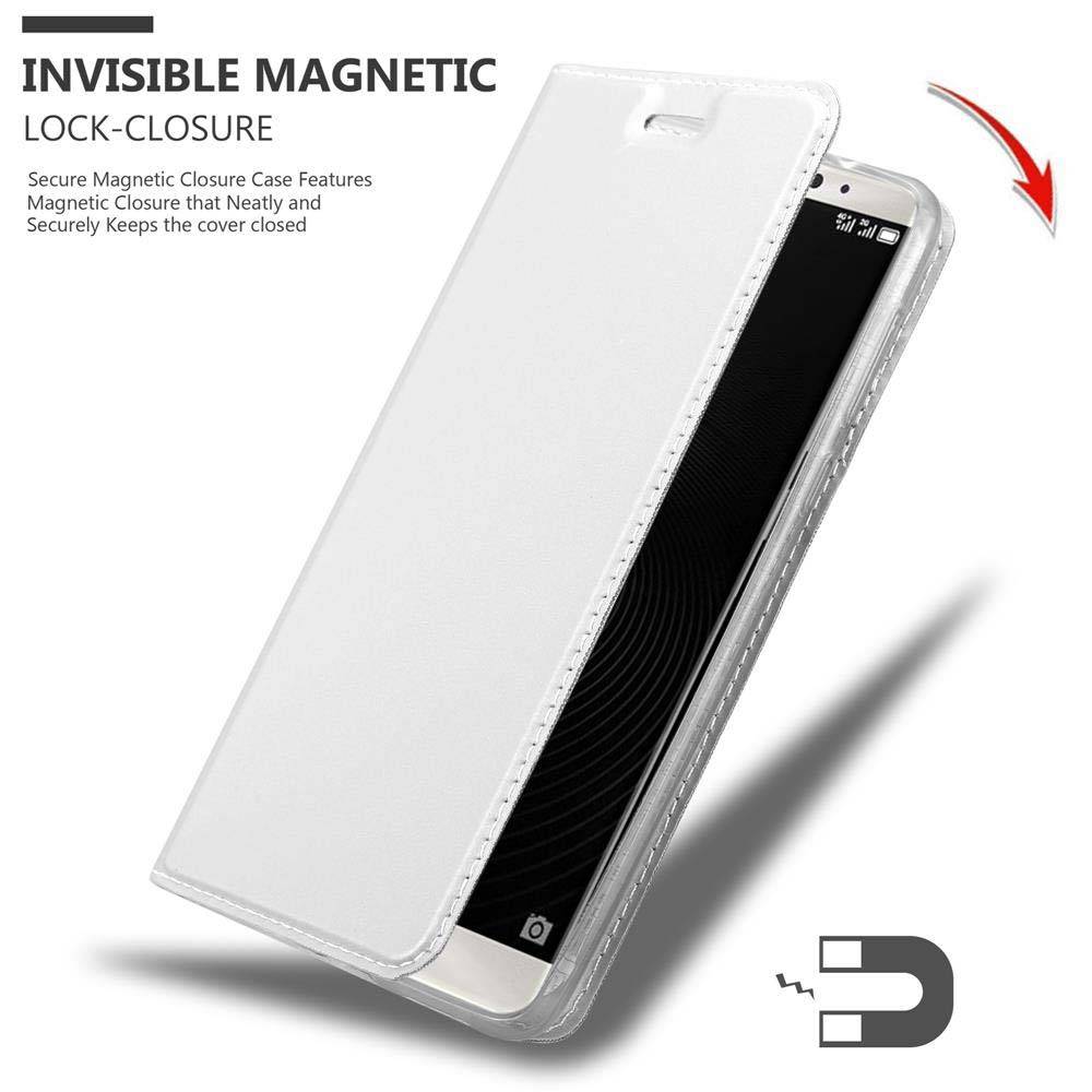 Cadorabo Handyhülle für Huawei MATE 8 Schutz Hülle in Silber Cover Etui Book Case Booklet