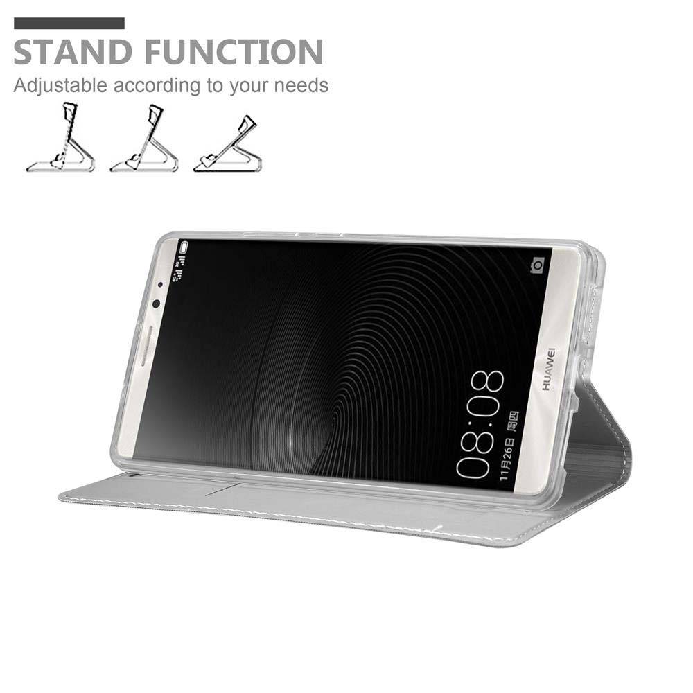 Cadorabo Handyhülle für Huawei MATE 8 Schutz Hülle in Silber Cover Etui Book Case Booklet