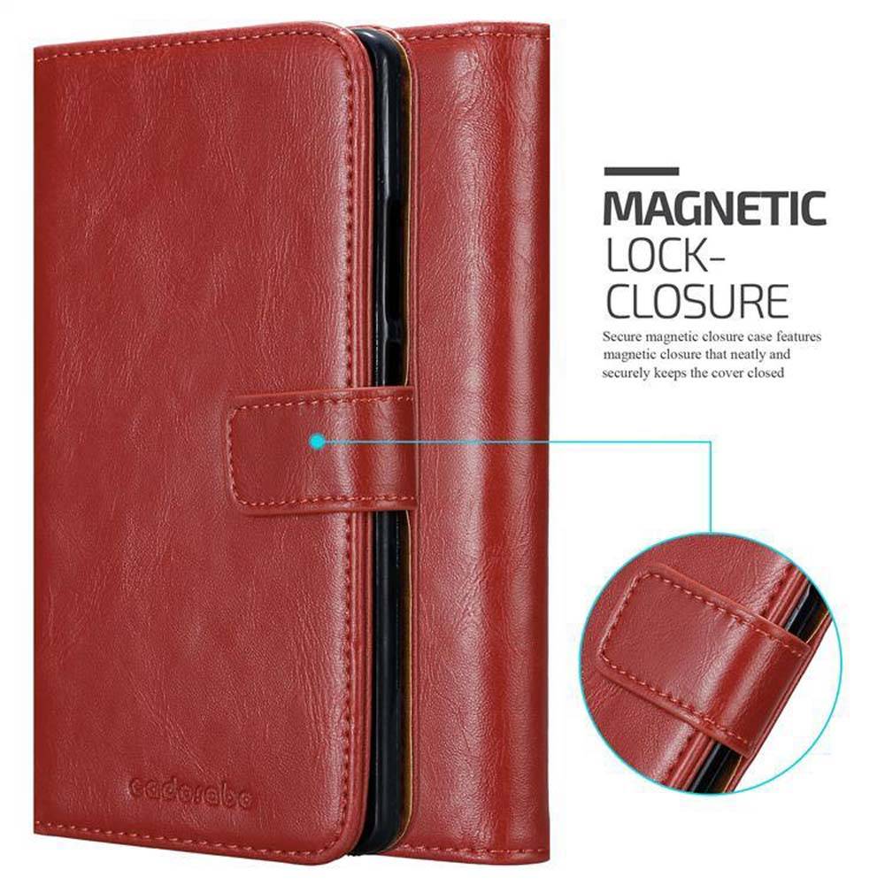 Cadorabo Hülle für Huawei MATE 8 Schutzhülle in Rot Handyhülle Book Tasche Case Etui Luxury