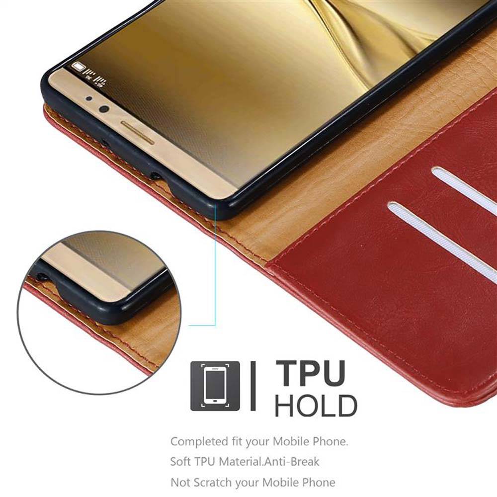 Cadorabo Hülle für Huawei MATE 8 Schutzhülle in Rot Handyhülle Book Tasche Case Etui Luxury